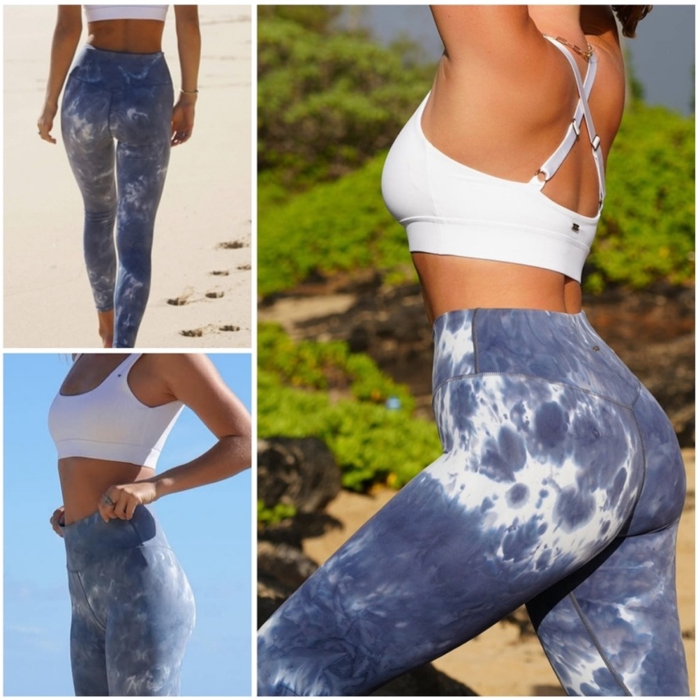 Stylish Blue Tie-Dye Women's Leggings